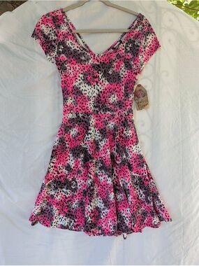 Women’s Pink Leopard Print Fit & Flare Dress